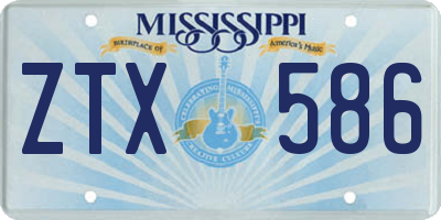 MS license plate ZTX586
