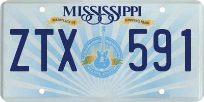MS license plate ZTX591