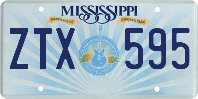 MS license plate ZTX595