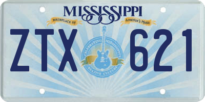 MS license plate ZTX621