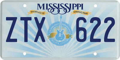 MS license plate ZTX622