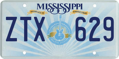 MS license plate ZTX629