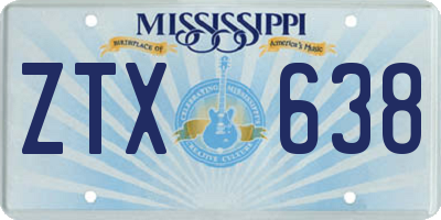 MS license plate ZTX638