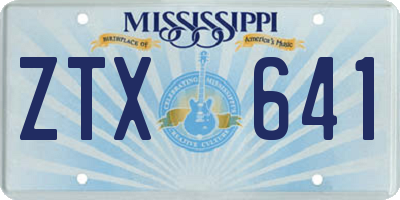 MS license plate ZTX641
