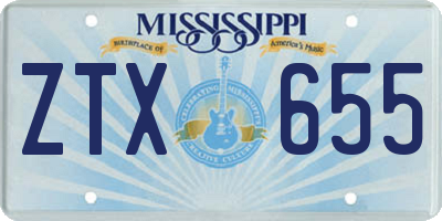 MS license plate ZTX655