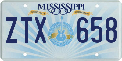 MS license plate ZTX658