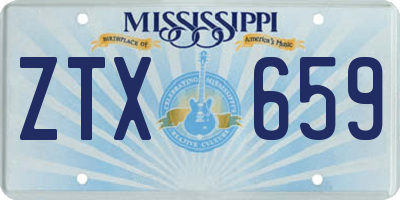 MS license plate ZTX659