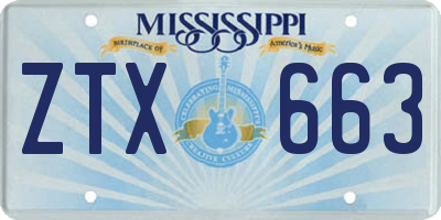 MS license plate ZTX663
