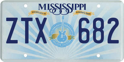 MS license plate ZTX682