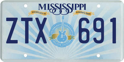 MS license plate ZTX691