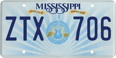 MS license plate ZTX706
