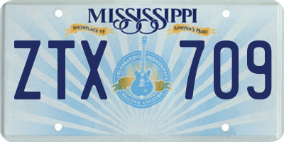 MS license plate ZTX709
