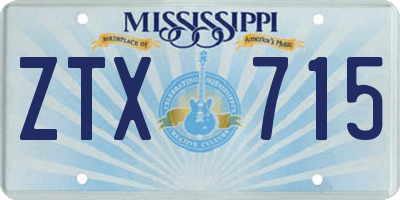 MS license plate ZTX715