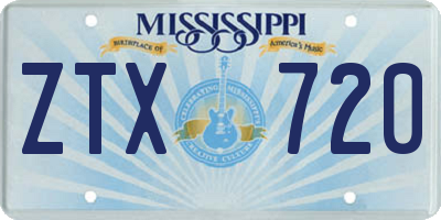 MS license plate ZTX720