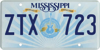 MS license plate ZTX723