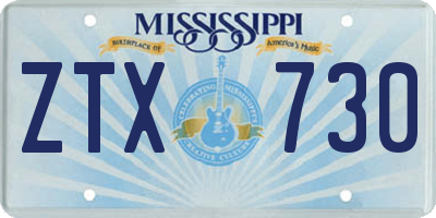MS license plate ZTX730