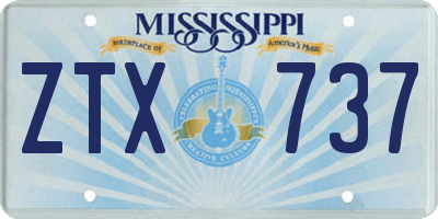 MS license plate ZTX737