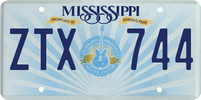 MS license plate ZTX744