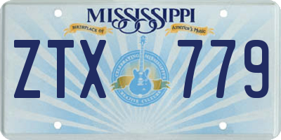 MS license plate ZTX779
