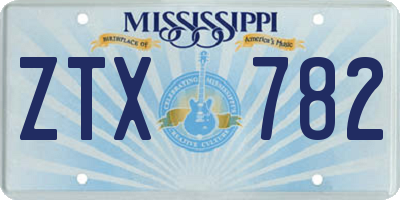 MS license plate ZTX782