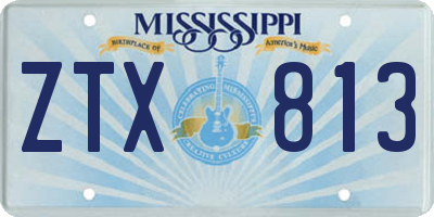 MS license plate ZTX813
