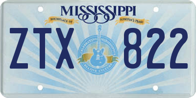 MS license plate ZTX822