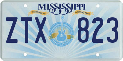MS license plate ZTX823
