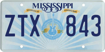 MS license plate ZTX843
