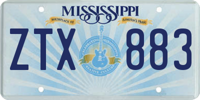 MS license plate ZTX883