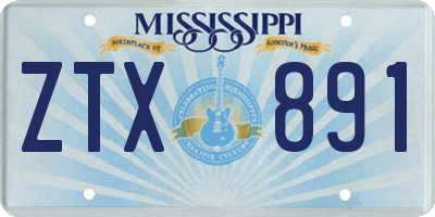 MS license plate ZTX891