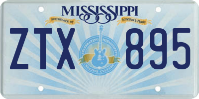 MS license plate ZTX895