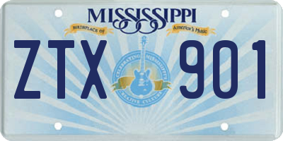MS license plate ZTX901