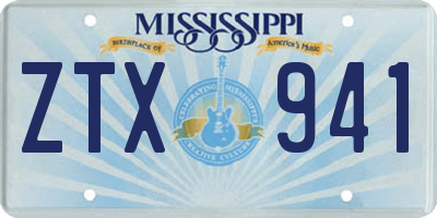 MS license plate ZTX941
