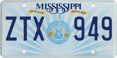 MS license plate ZTX949