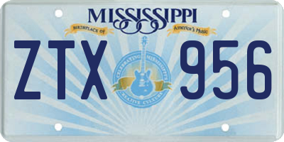 MS license plate ZTX956