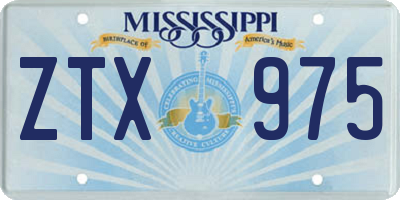 MS license plate ZTX975
