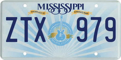 MS license plate ZTX979