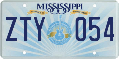 MS license plate ZTY054