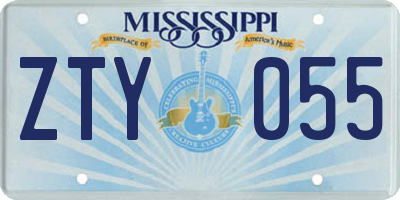 MS license plate ZTY055