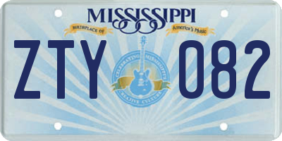 MS license plate ZTY082
