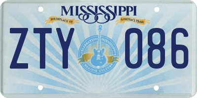 MS license plate ZTY086