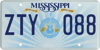 MS license plate ZTY088