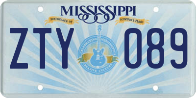 MS license plate ZTY089