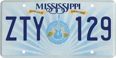 MS license plate ZTY129