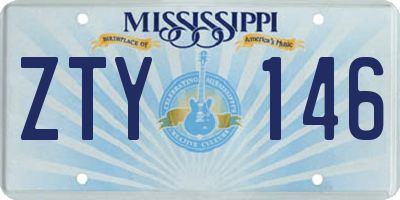 MS license plate ZTY146