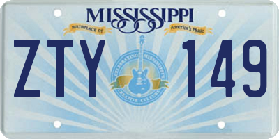 MS license plate ZTY149