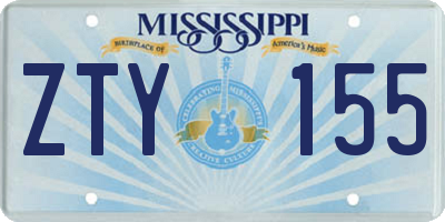 MS license plate ZTY155