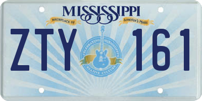 MS license plate ZTY161
