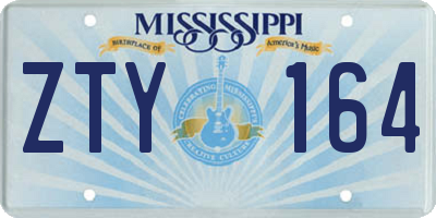 MS license plate ZTY164