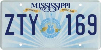 MS license plate ZTY169